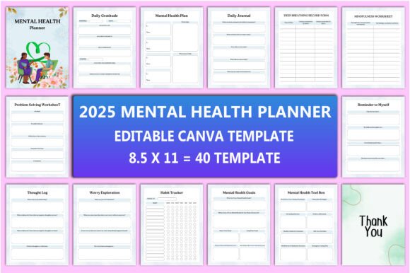 Download Editable 2025 Mental Health Planner Kdp - Premium Resources