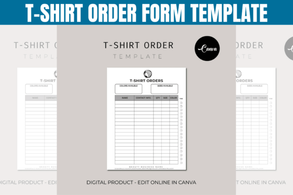 Download T-Shirt Order Form Canva Template - Premium Resources