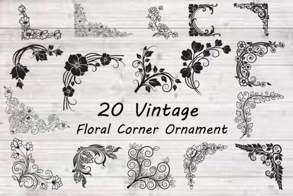 Download Vintage Floral Corner Ornament - Premium Bundle