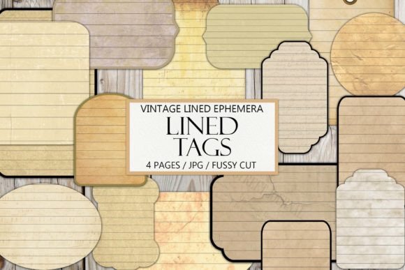 Download Vintage Lined Tags and Labels - Lined Collection
